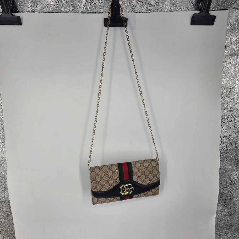 Authentic GUCCI Ophidia GG Supreme Continental Wallet Black Leather Web Strip - Picture 2 of 10
